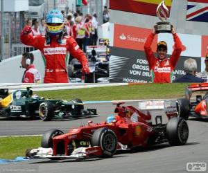 пазл Фернандо Алонсо празднует свою победу в Гран Гран-при Германии 2012
